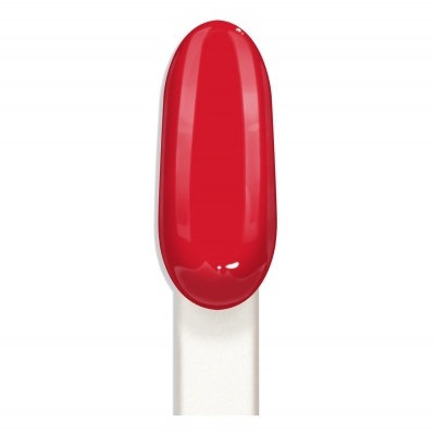 Unha postiça oval vermelha brilhante