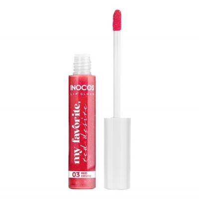 Gloss de lábios vermelho com aplicador branco