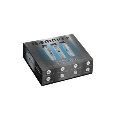 Embalagem preta com três aparelhos eletrónicos Gamma+ CYBORG