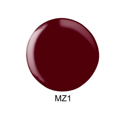 Amostra de verniz ou tinta bordô brilhante com código MZ1