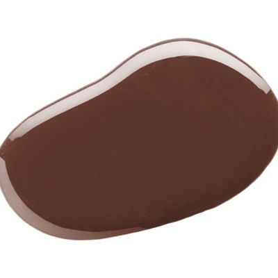 Pincel ovular de maquilhagem castanho com acabamento brilhante