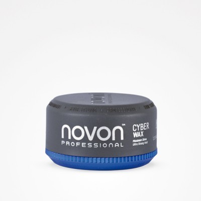 Frasco de cera para cabelo Novon Professional Cyber Wax cinza e azul