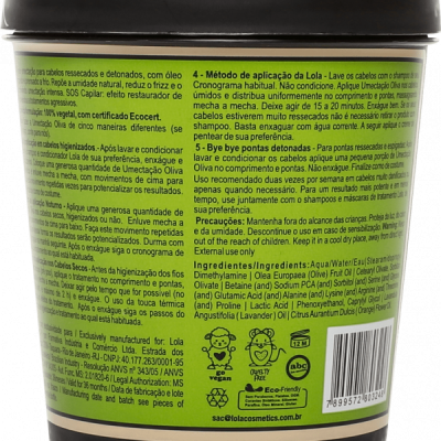 LOLA - Umectação Oliva Máscara 200G