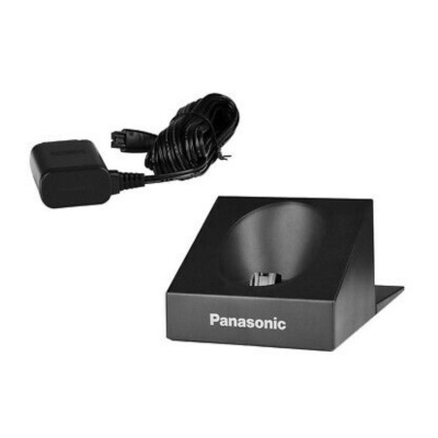 Carregador de mesa preto Panasonic com adaptador de energia