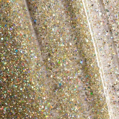 Papel autocolante transparente com glitter holográfico
