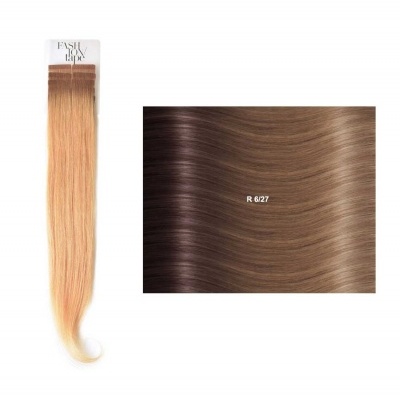 Extensões lisas (cm45/50) com adesivo Raízes Escuras RM | SHE Hair Extensions