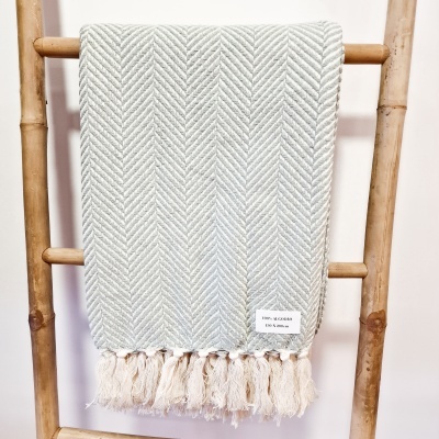 Manta Espinha - Verde Claro Pastel