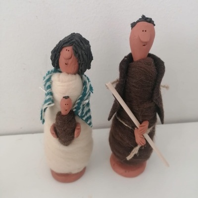 Presépio de Lã e Cerâmica