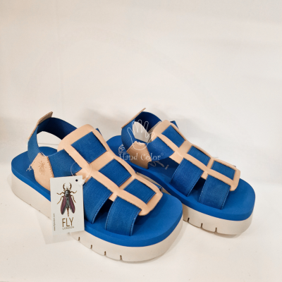 Sandália Fly London -  SAMB NATURAL/AZURRE