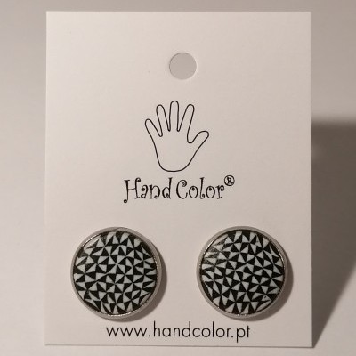 Brincos Azulejo Português - Branco & Preto