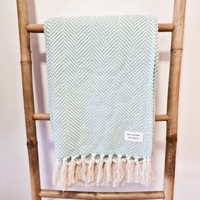 Manta Espinha - Verde Água