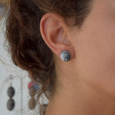 Brincos Gaudí - Cinzento & Preto