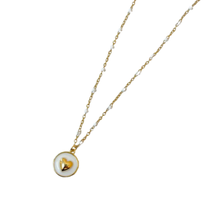 Fio Gold & White Heart