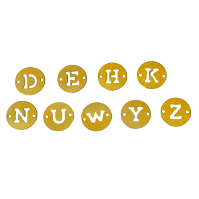 Disco Letra Recortada Dourada Furos Lateral
