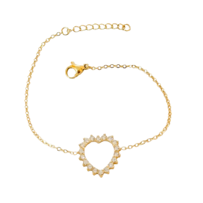 Pulseira Fina Coração Brilho