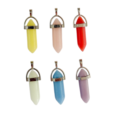 Pêndulo Pedra Aplique Prateado