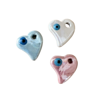 Coração Cerâmica Olho