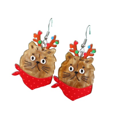 Brincos XMAS Cat