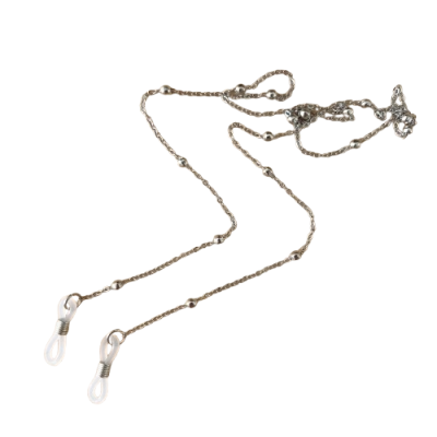 Corrente de Óculos Prateada Bolinhas