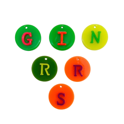 Medalha Letra Acrílico Neon