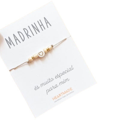 Pulseira Madrinha Coração Missangas