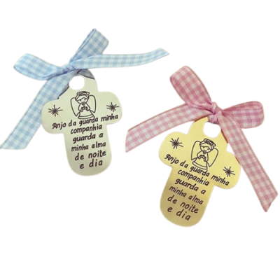 Cruz Oração Anjo da Guarda com Fita