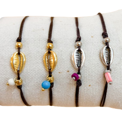 Pulseira Búzio Pequeno e Pedra