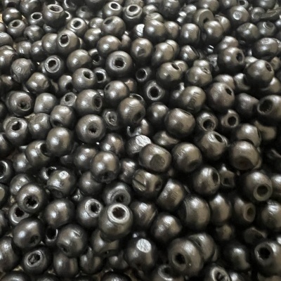 Contas Redondas Madeira 8mm Preto