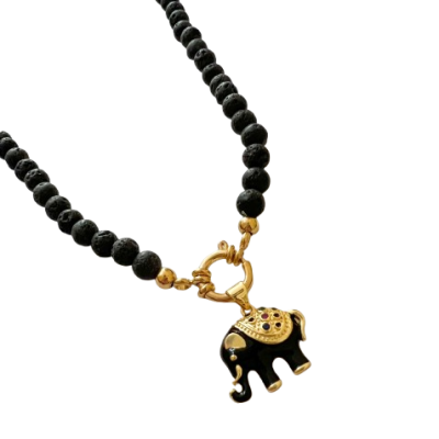Colar Preto Elefante