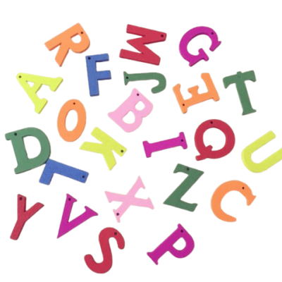 Letra Madeira Colorida