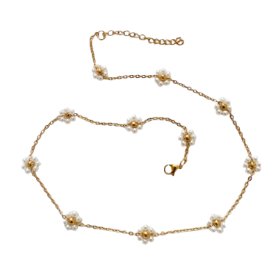 Colar Flores de Pérolas