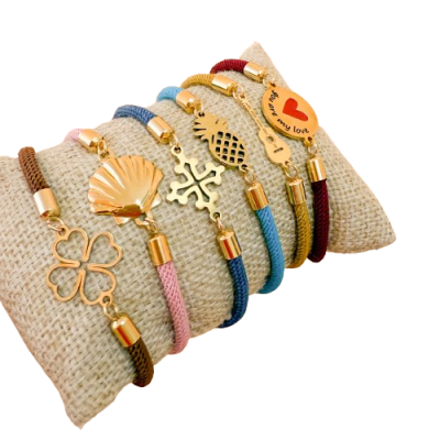 Pulseira Cordão e Aço