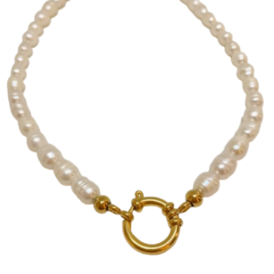Colar Pérolas Fecho Redondo