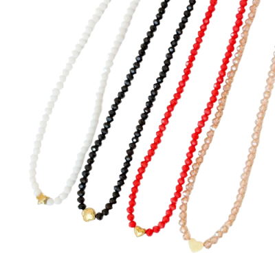 Colar Pedrinhas Detalhe Dourado