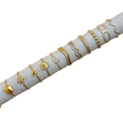 Anel Fino Aço Dourado