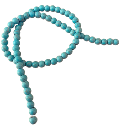 Fiada Contas Redondas Turquesa