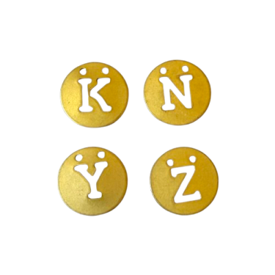 Disco Letra Recortada Dourada Furos Topo