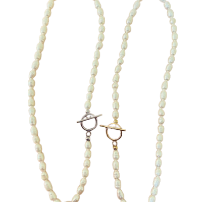 Colar Pérolas Fecho em T