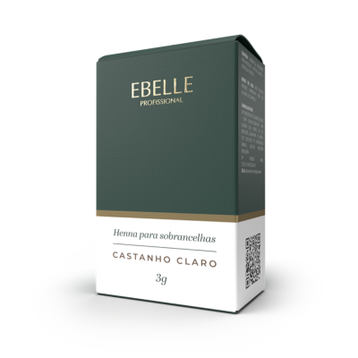 Caixa de henna para sobrancelhas castanho claro da marca EBELLE PROFISSIONAL