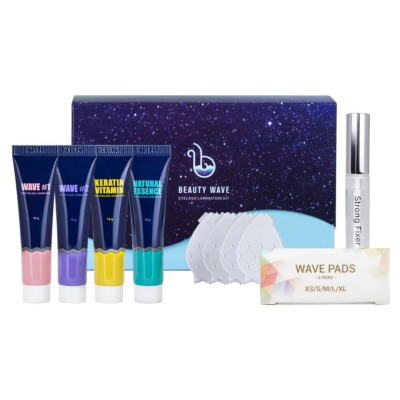Kit de laminação de pestanas com tubo coloridos e frasco de Strong Fixer