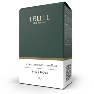 Caixa de henna para sobrancelhas EBELLE Profissional cor marrom