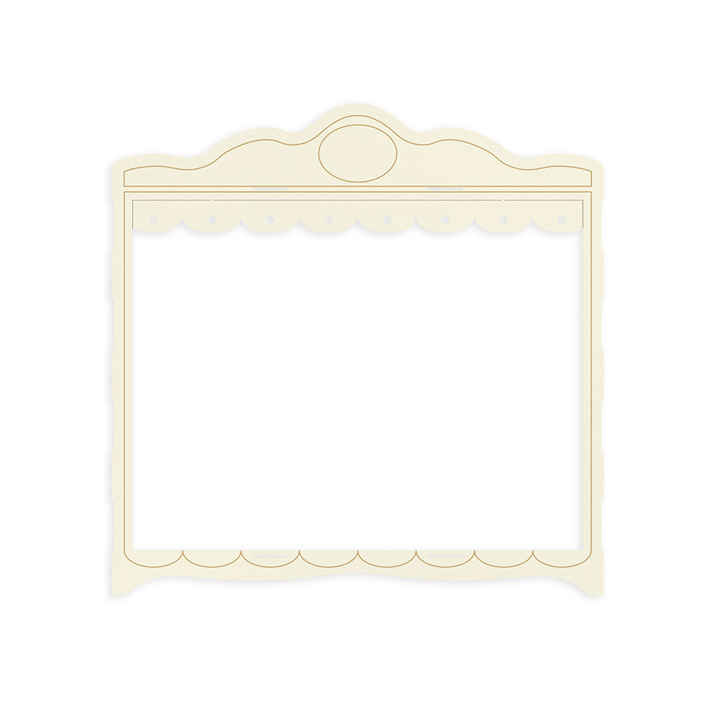 Moldura decorativa quadrada branca com padrão ondulado nas bordas