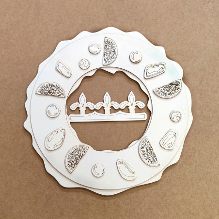 Silhueta Chipboard Bolo Rei 20x20 Kora Projects