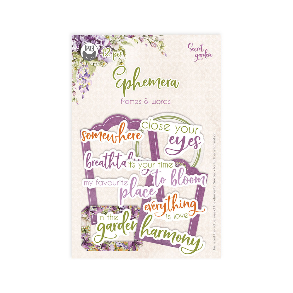 Ephemera Frases e Molduras Secret Garden P13 Paper Products