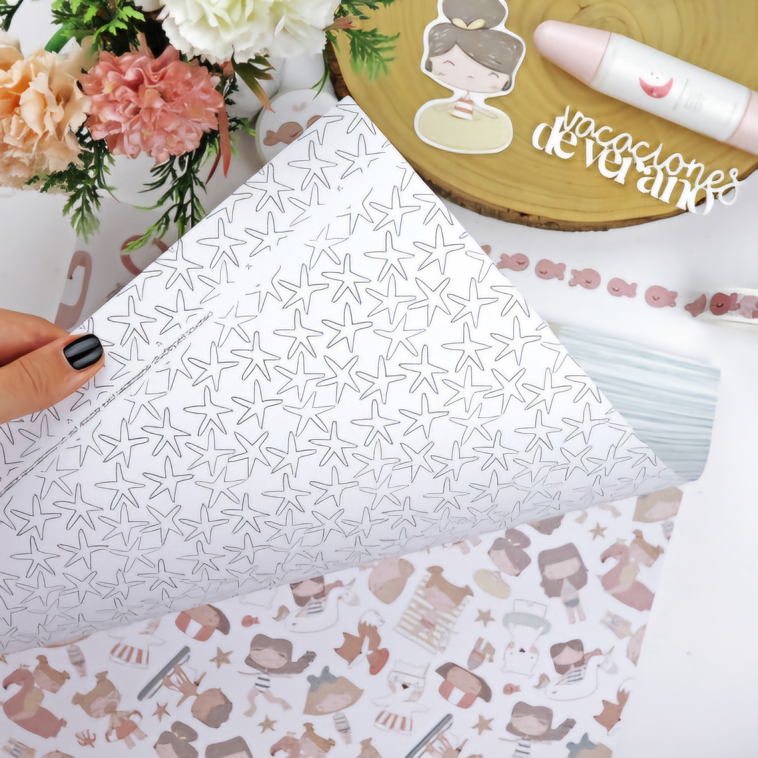 Bloco Papéis 12"×12" Ohana Playa Alua Cid