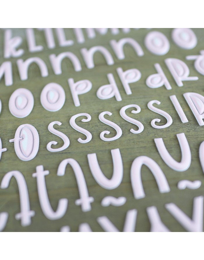 Alfabeto Puffy Rosa Clarinho  Mazapán Alua Cid