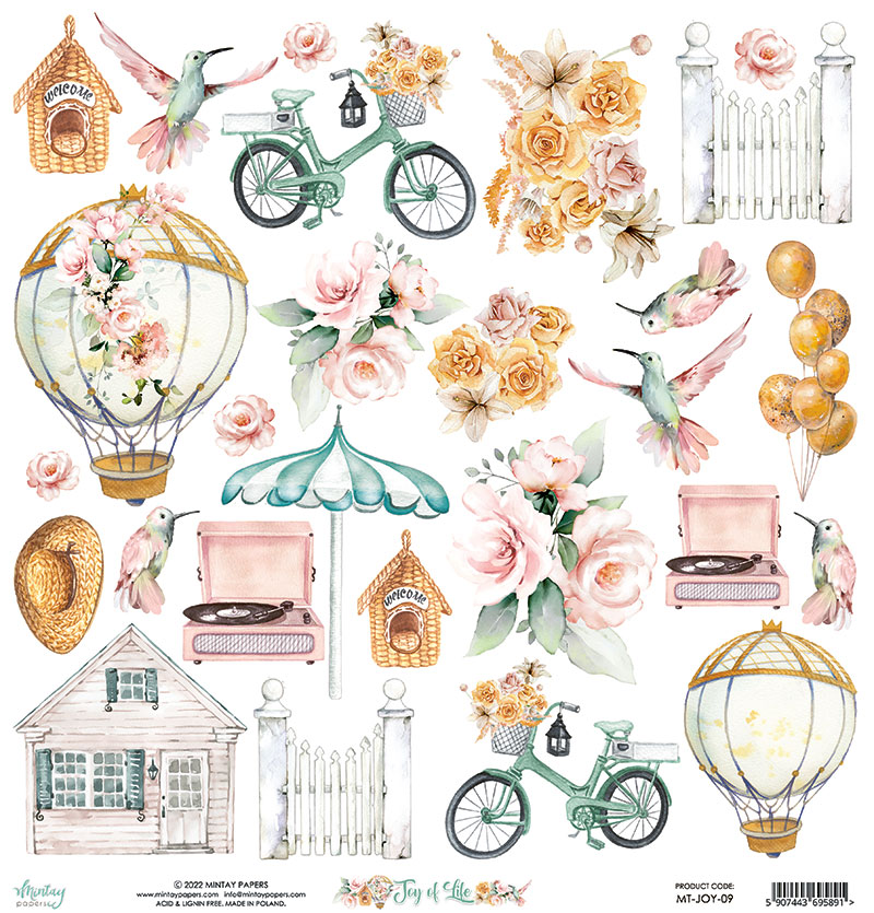 Die Cuts Joy of Life Mintay Papers