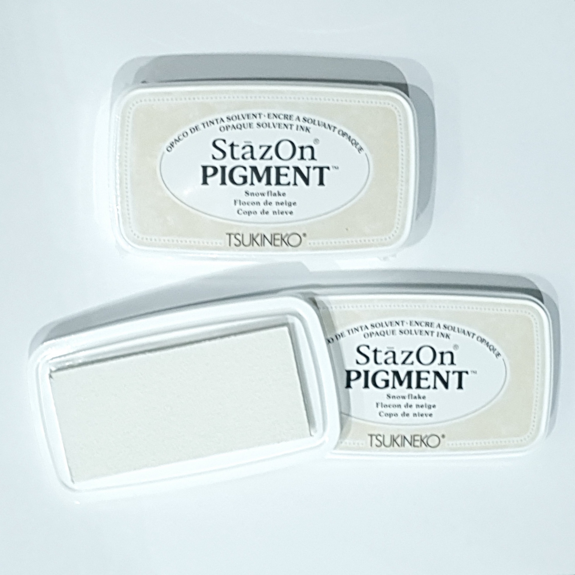 Almofada carimbo Branco Stazon Pigment Snowflake