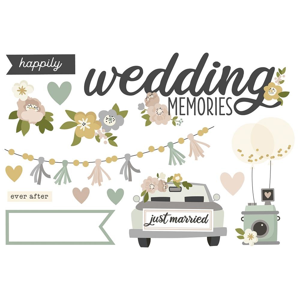 Page Pieces Wedding Memories HAPPILY EVER AFTER, Simple Stories