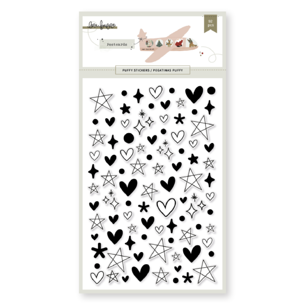 Stickers Puffy Formas B&W • Postcards Lora Bailora